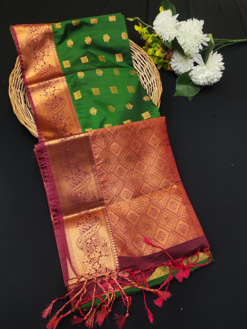 Semi Pure Art Silk Saree with elegant zari work for wedding wear
