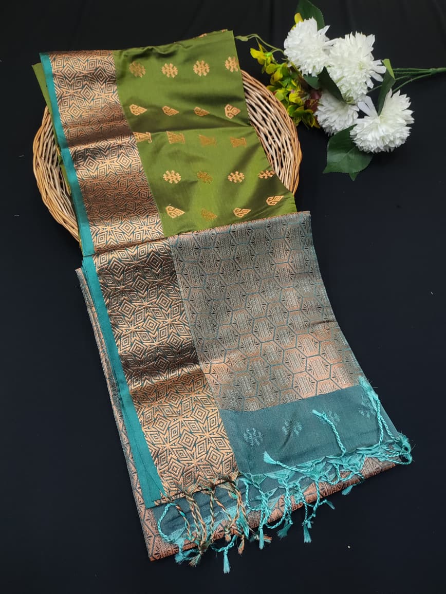 Semi Pure Art Silk Saree with elegant zari work for wedding wear