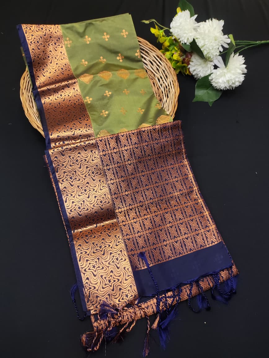Semi Pure Art Silk Saree with elegant zari work for wedding wear