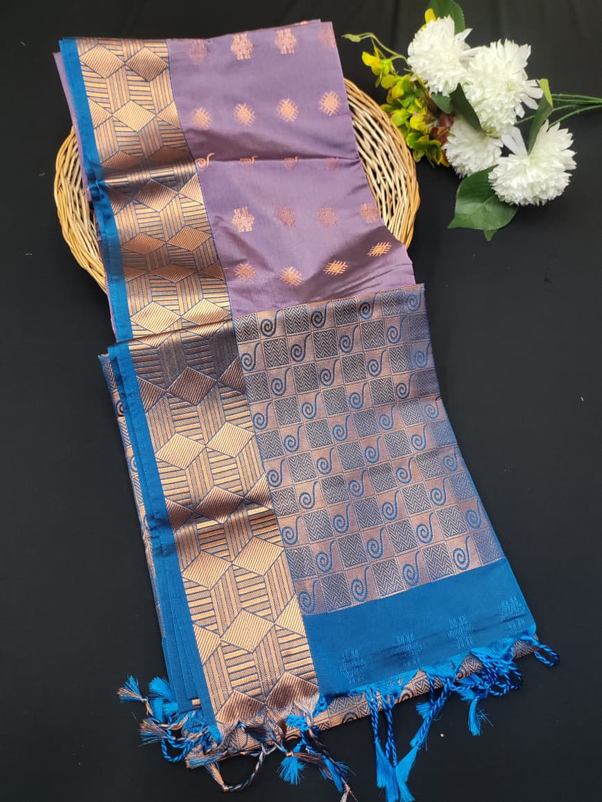 Semi Pure Art Silk Saree with elegant zari work for wedding wear