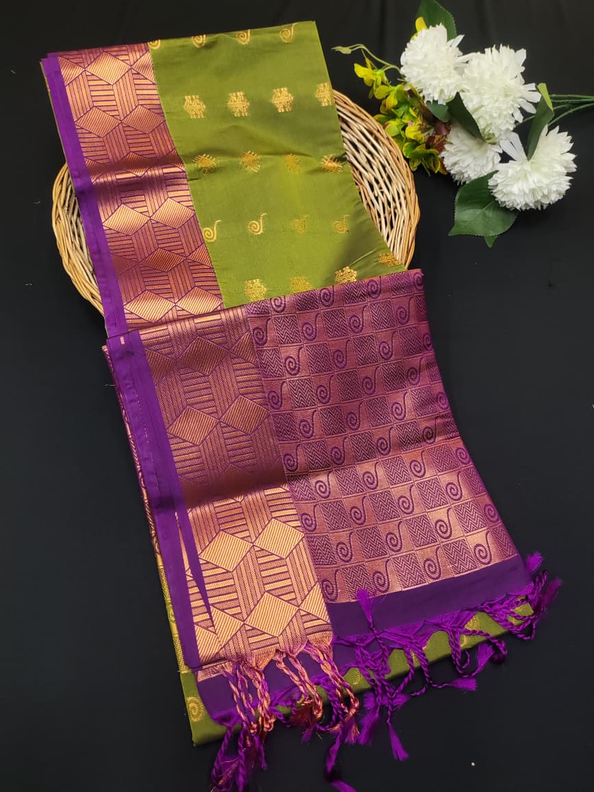 Semi Pure Art Silk Saree with elegant zari work for wedding wear