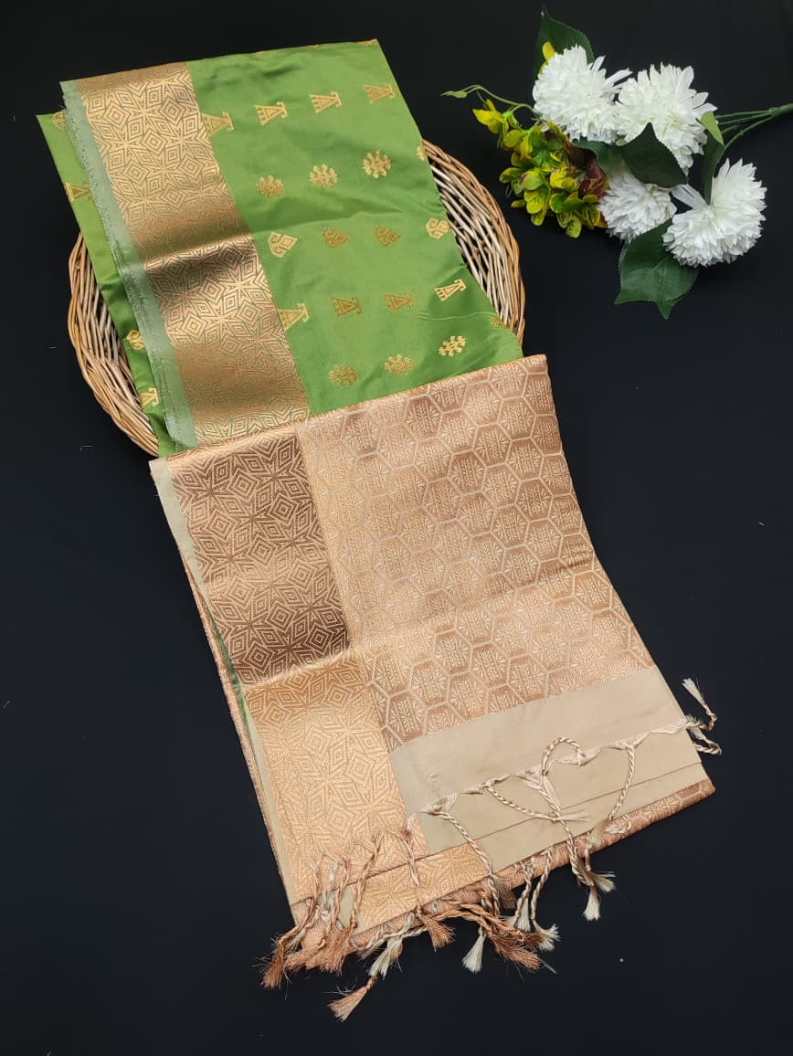 Semi Pure Art Silk Saree with elegant zari work for wedding wear