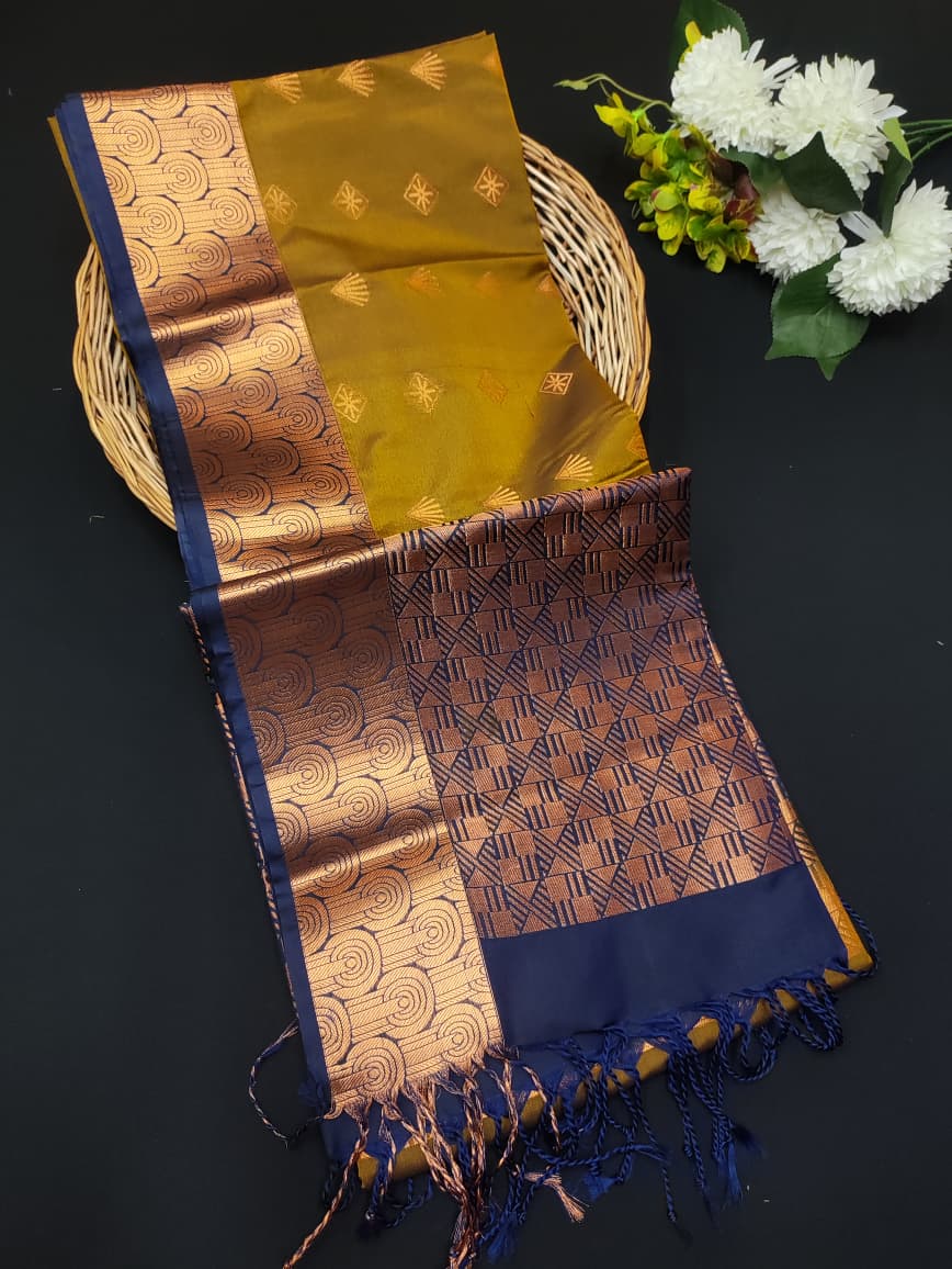 Semi Pure Art Silk Saree with elegant zari work for wedding wear
