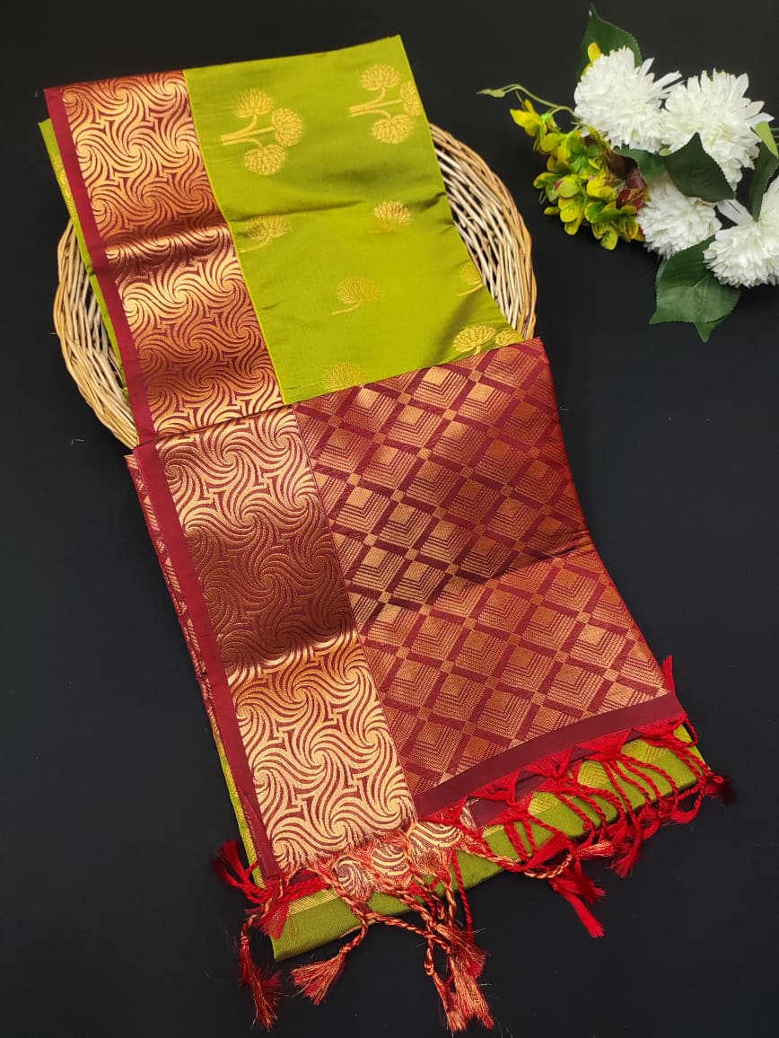 Semi Pure Art Silk Saree with elegant zari work for wedding wear