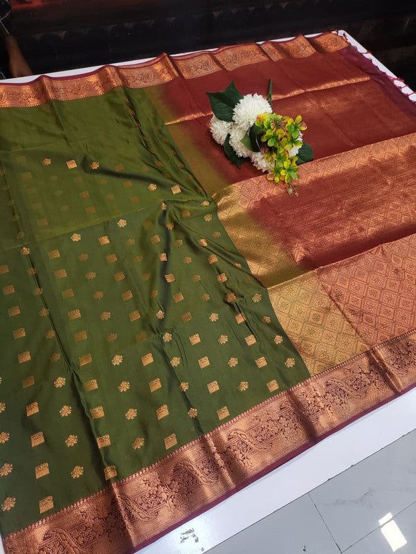 Semi Pure Art Silk Saree with elegant zari work for wedding wear