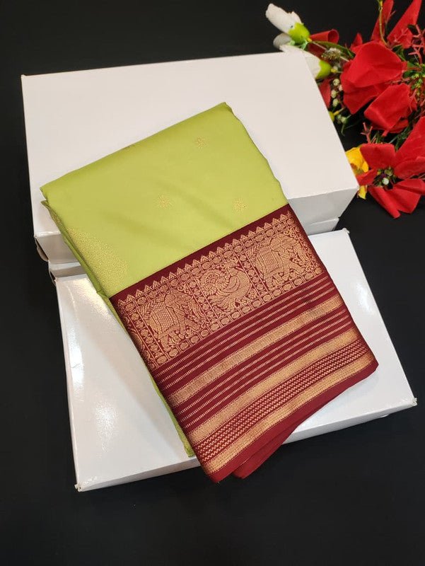 Semi Silk Saree (Mild Damage) with elegant zari work for weddings