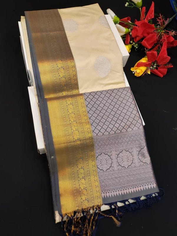 Semi Silk Saree (Mild Damage) with elegant zari work for weddings