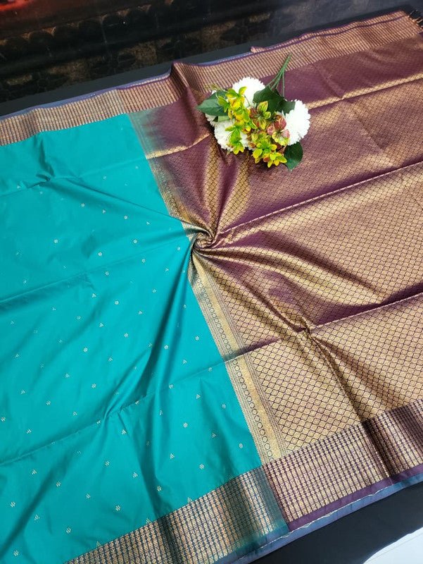 Semi Silk Saree with elegant zari work for wedding wear women
