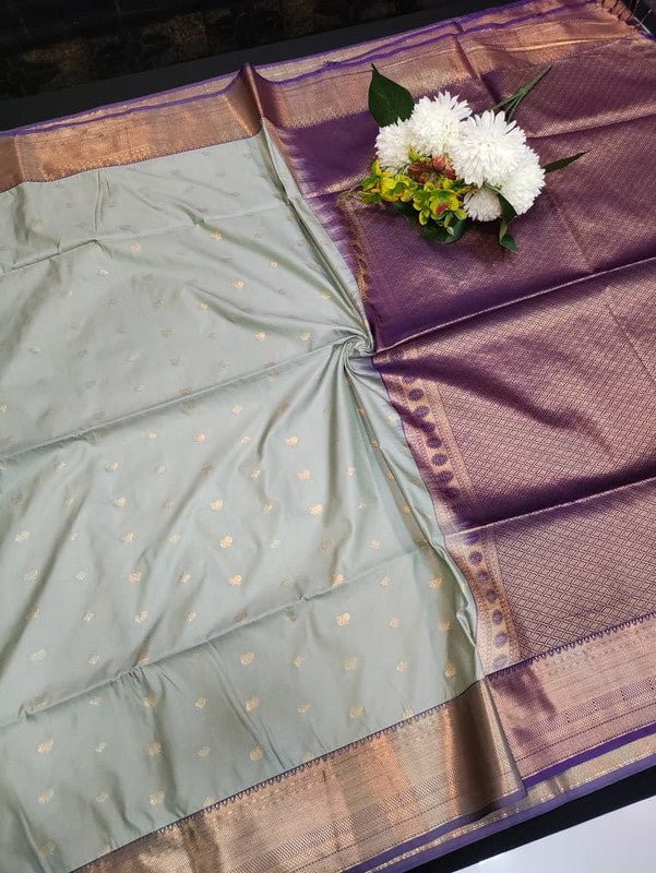 Semi Silk Saree with elegant zari work for wedding wear women