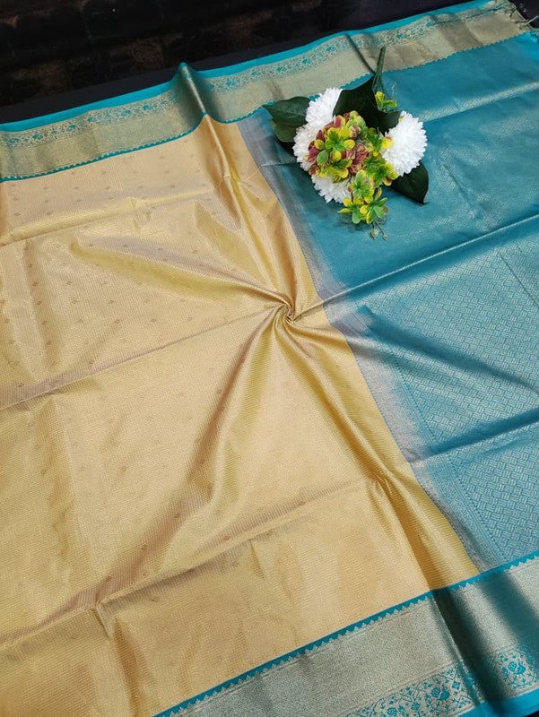 Semi Silk Saree with elegant zari work for wedding wear women