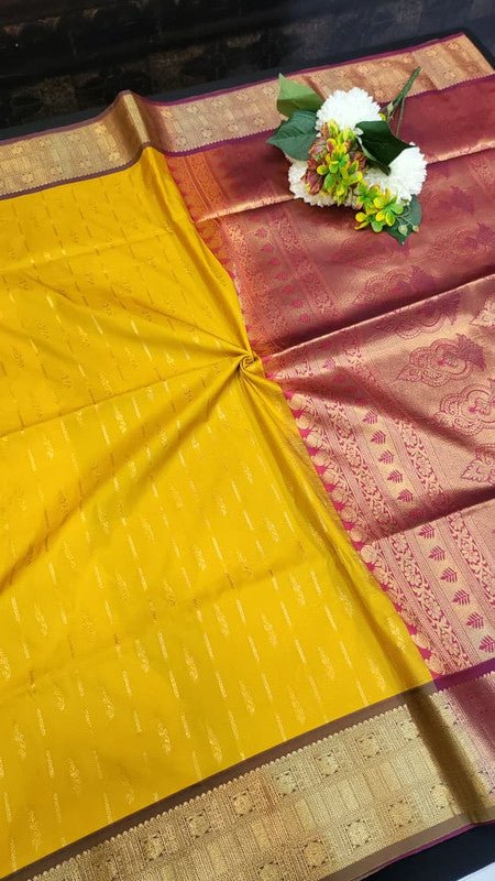 Semi Silk Saree with elegant zari work for wedding wear women