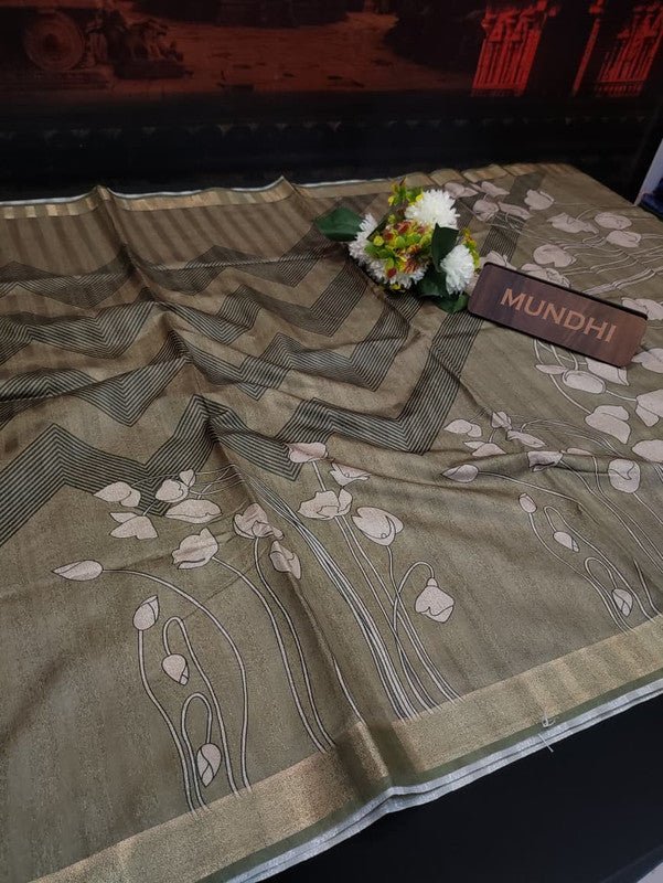 Siddhanth Fancy Saree with zari work and printed design for women