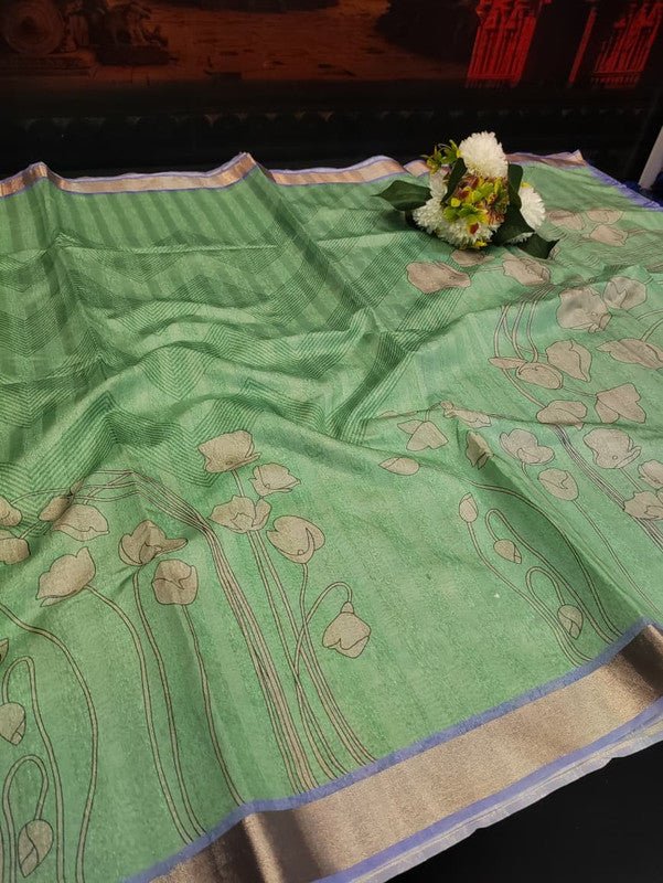 Siddhanth Fancy Saree with zari work and printed design for women
