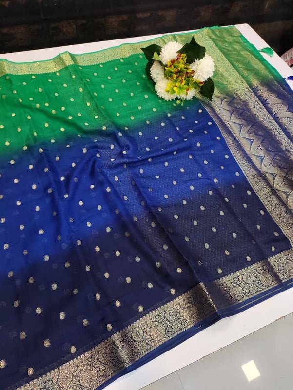 Siddharth Half & Half Silk Saree with elegant zari work for weddings