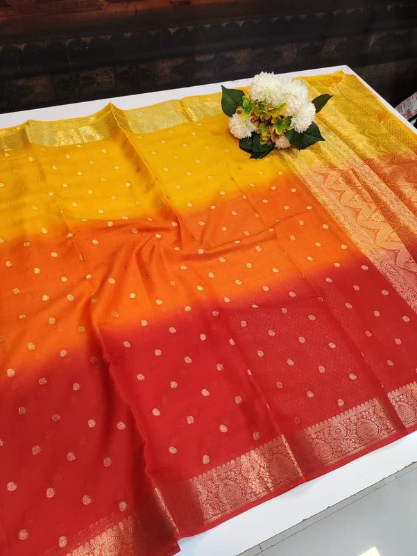 Siddharth Half & Half Silk Saree with elegant zari work for weddings