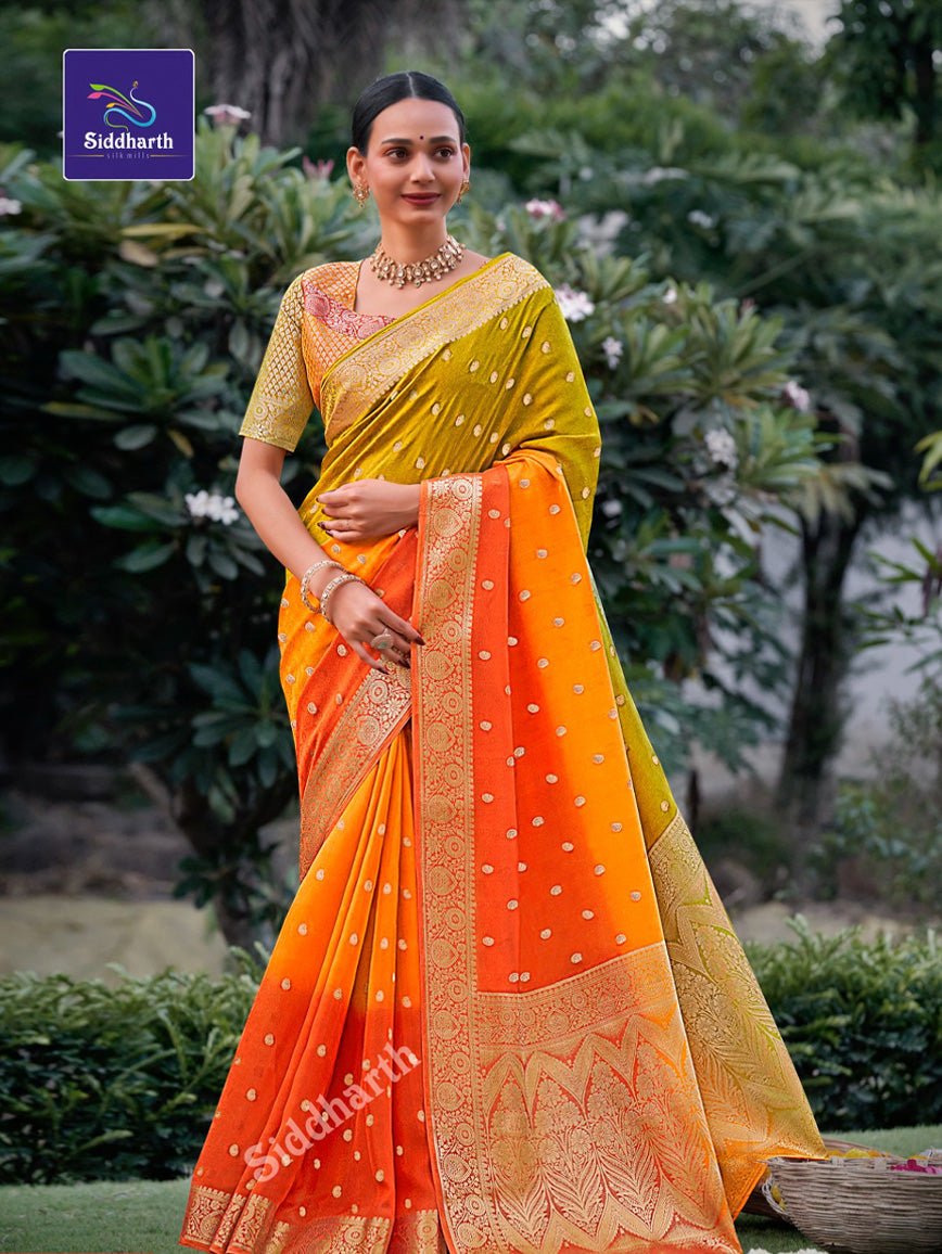 Siddharth Half & Half Silk Saree with elegant zari work for weddings