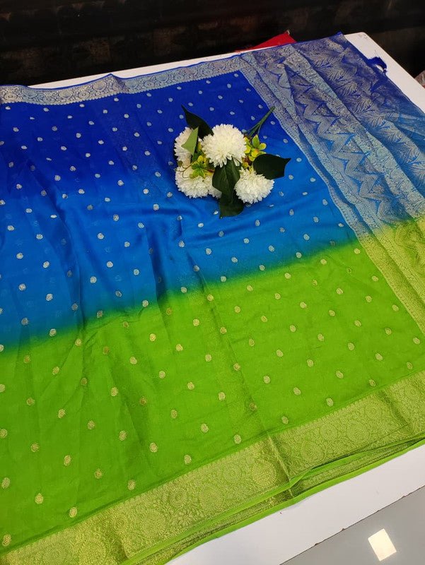 Siddharth Half & Half Silk Saree with elegant zari work for weddings