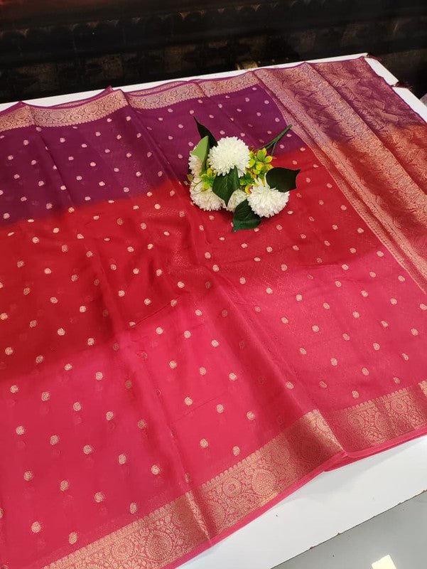 Siddharth Half & Half Silk Saree with elegant zari work for weddings