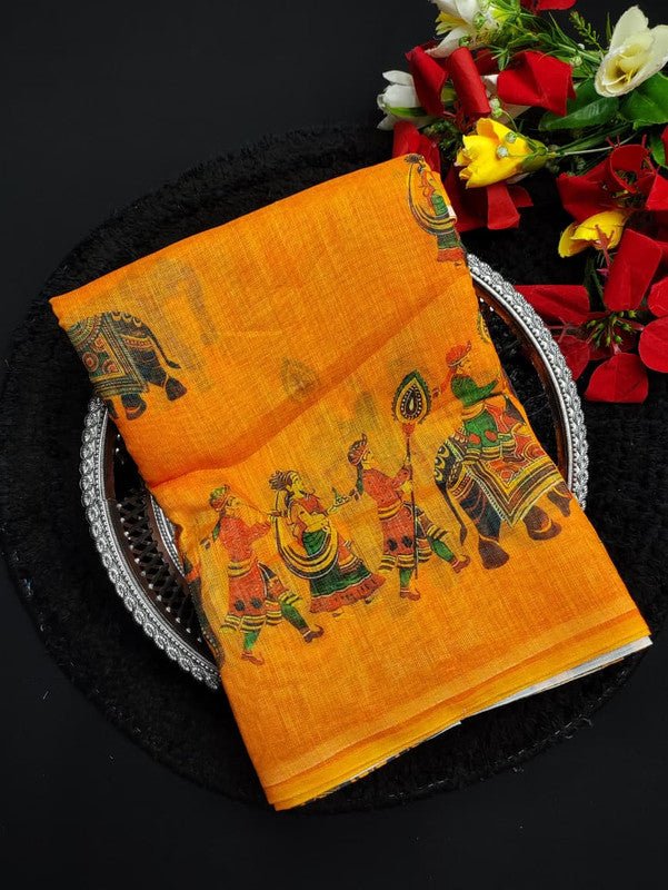 Summer Linen Cotton Saree FC05