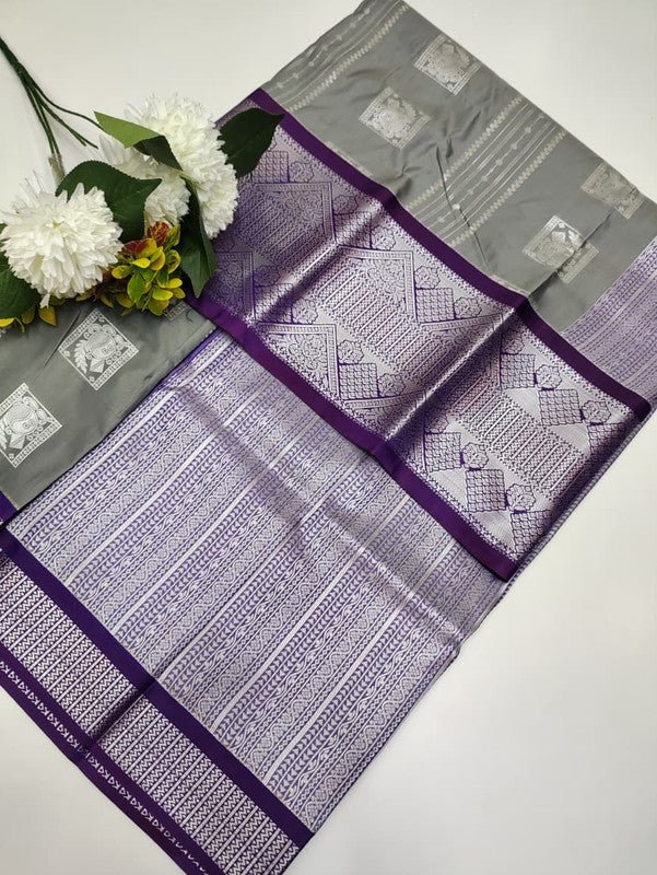 Sundari Semi Silk Saree with elegant zari work for wedding wear