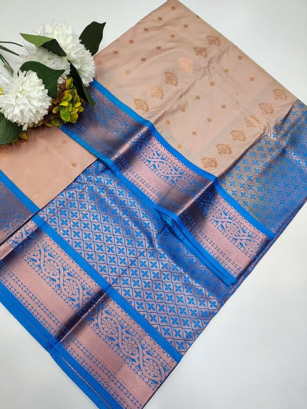 Sundari Semi Silk Saree with elegant zari work for wedding wear