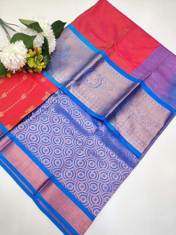 Sundari Semi Silk Saree with elegant zari work for wedding wear