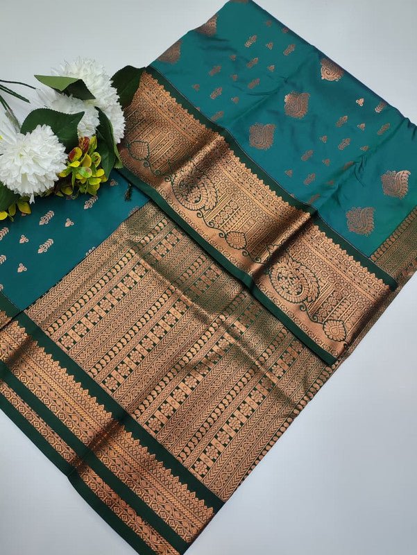Sundari Semi Silk Saree with elegant zari work for wedding wear