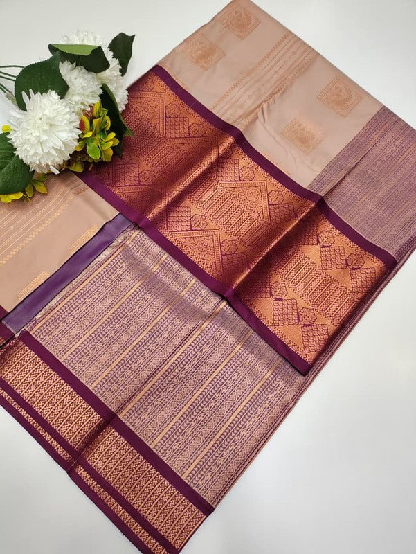 Sundari Semi Silk Saree with elegant zari work for wedding wear