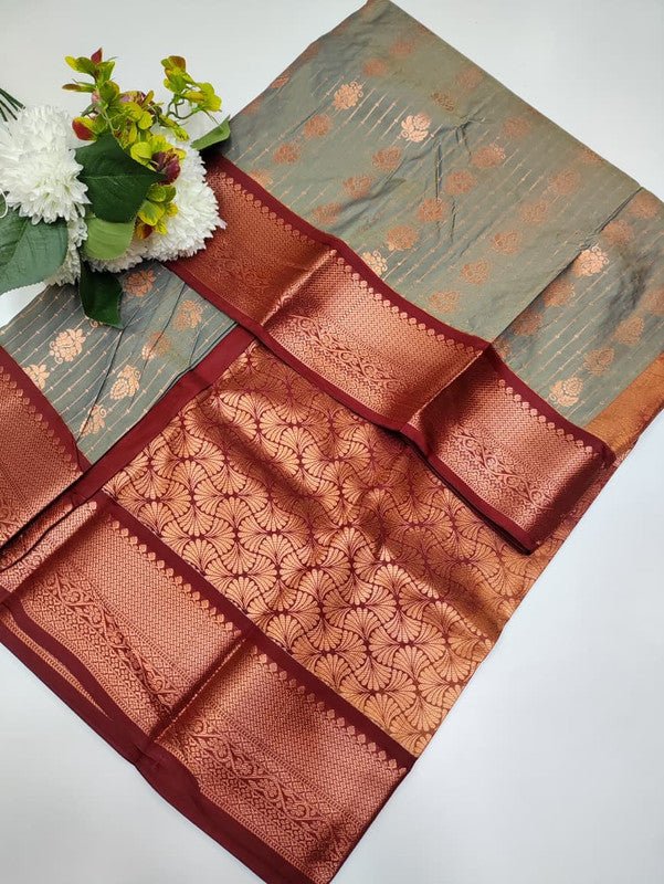 Sundari Semi Silk Saree with elegant zari work for wedding wear