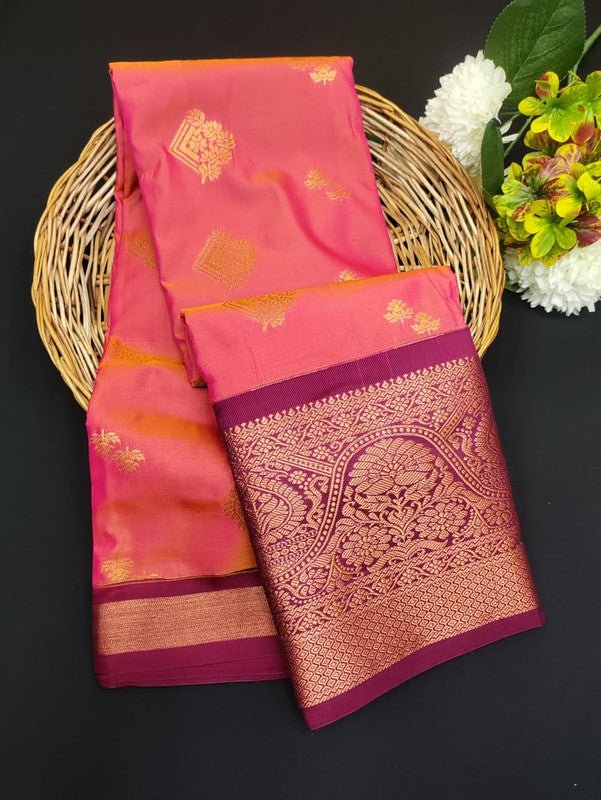 Sundari Semi Silk Saree with elegant zari work for wedding wear