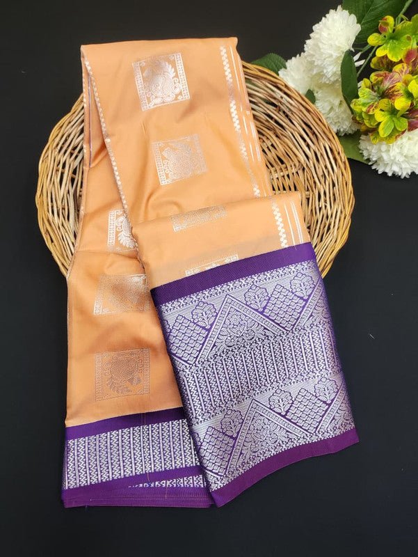 Sundari Semi Silk Saree with elegant zari work for wedding wear