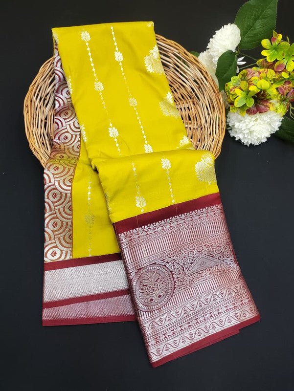Sundari Semi Silk Saree with elegant zari work for wedding wear