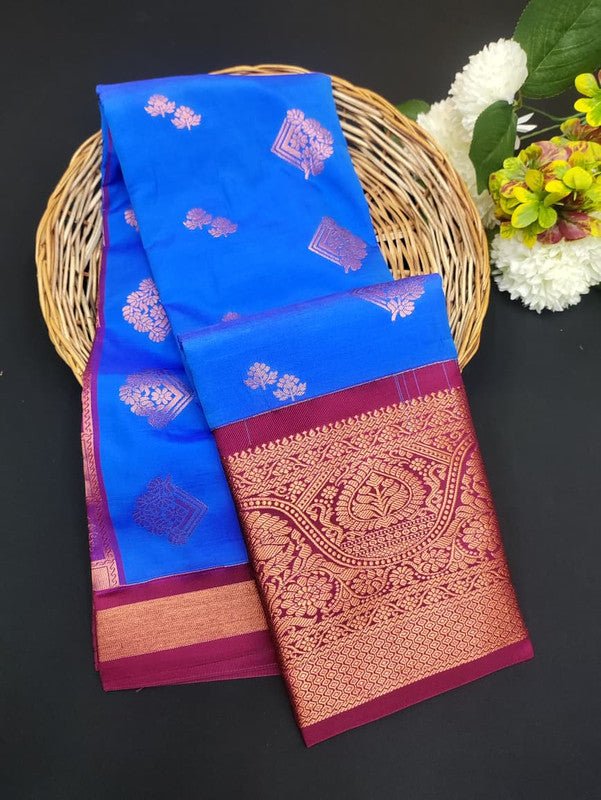Sundari Semi Silk Saree with elegant zari work for wedding wear