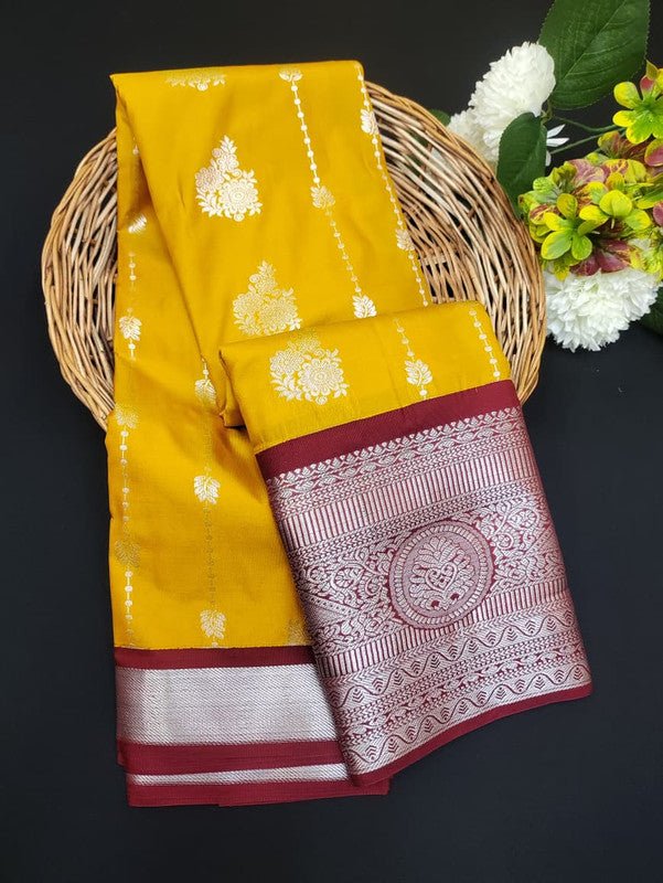 Sundari Semi Silk Saree with elegant zari work for wedding wear