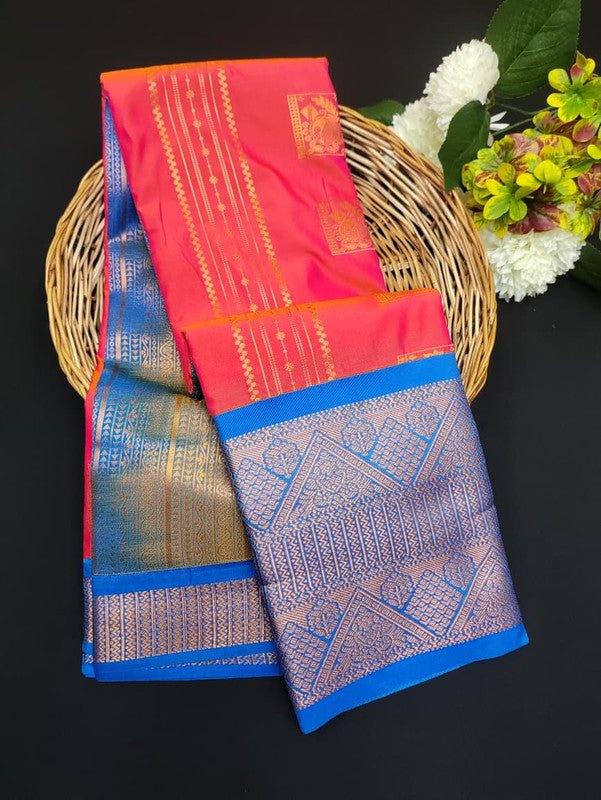 Sundari Semi Silk Saree with elegant zari work for wedding wear