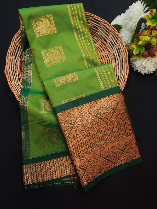 Sundari Semi Silk Saree with elegant zari work for wedding wear