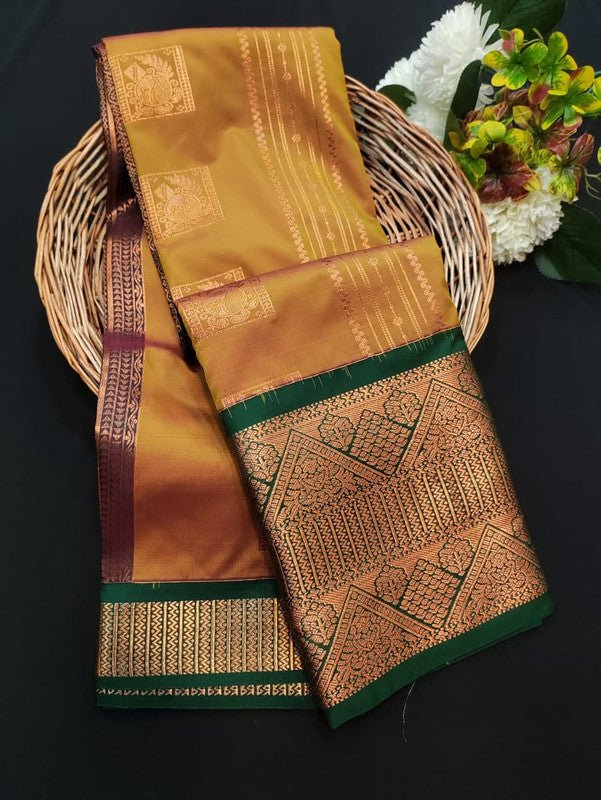 Sundari Semi Silk Saree with elegant zari work for wedding wear