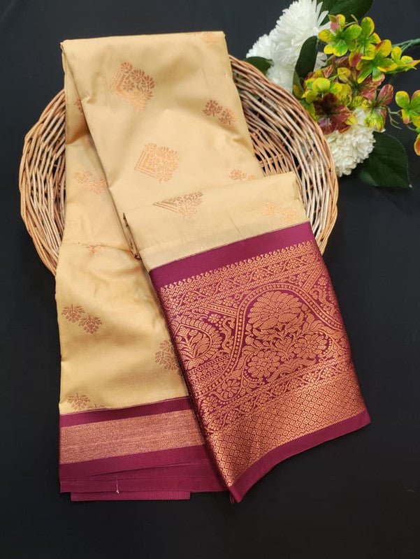Sundari Semi Silk Saree with elegant zari work for wedding wear