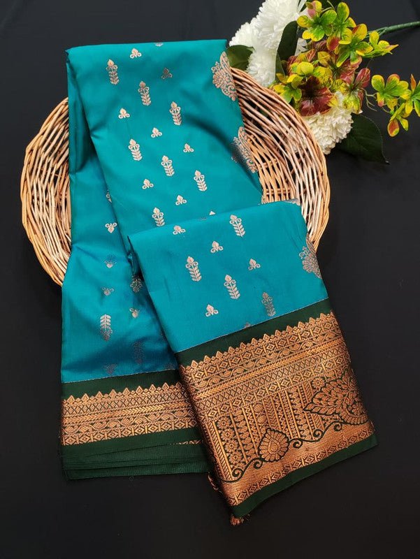 Sundari Semi Silk Saree with elegant zari work for wedding wear