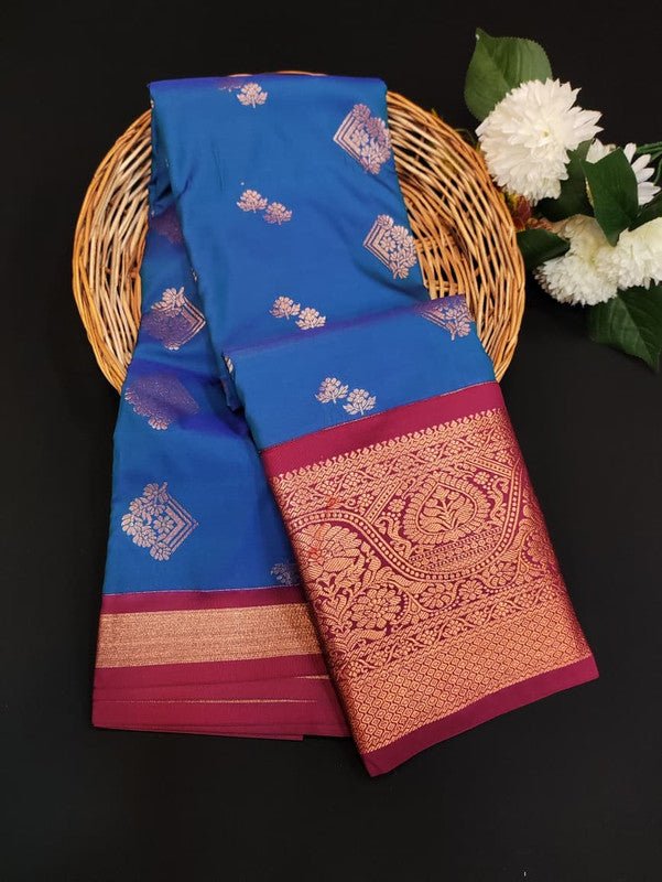 Sundari Semi Silk Saree with elegant zari work for wedding wear