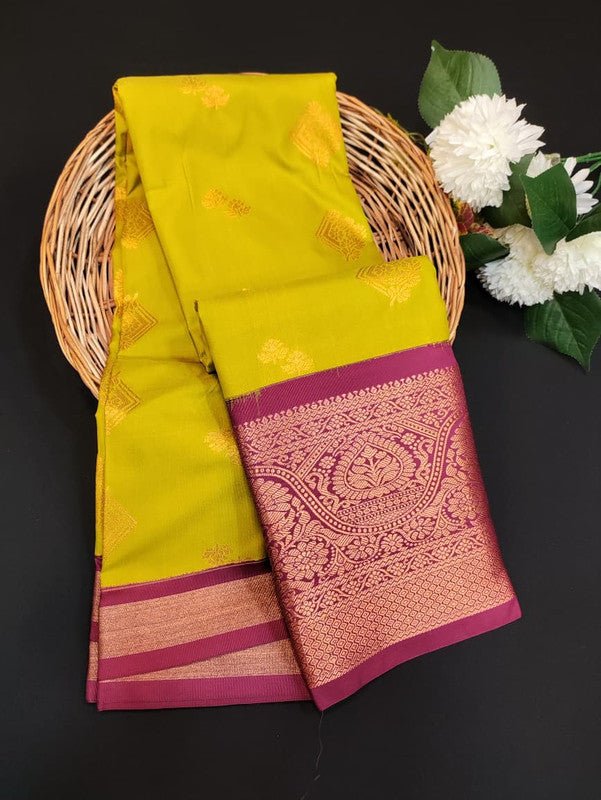 Sundari Semi Silk Saree with elegant zari work for wedding wear