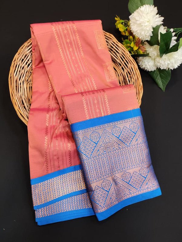 Sundari Semi Silk Saree with elegant zari work for wedding wear