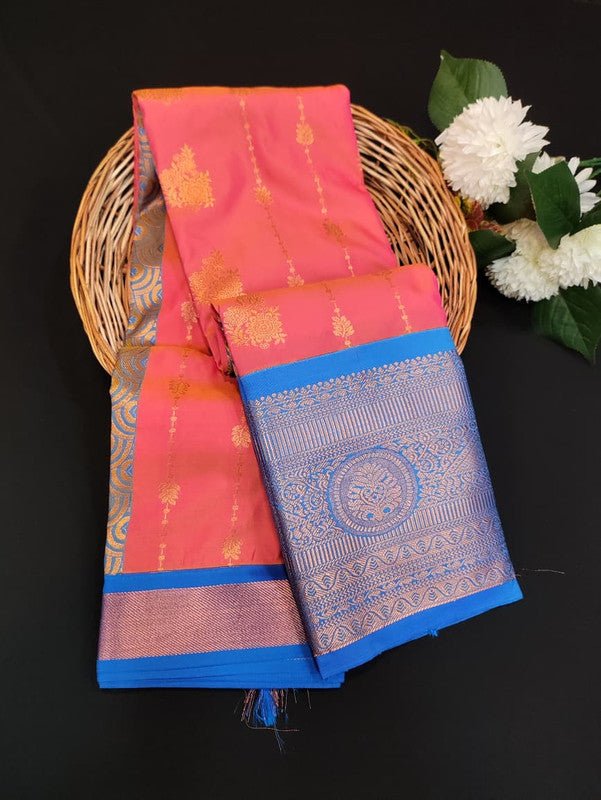 Sundari Semi Silk Saree with elegant zari work for wedding wear