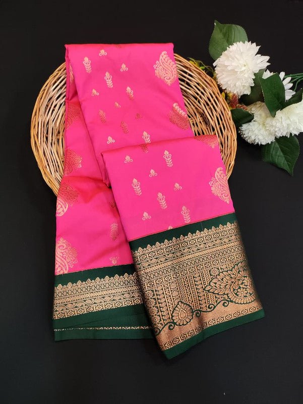 Sundari Semi Silk Saree with elegant zari work for wedding wear