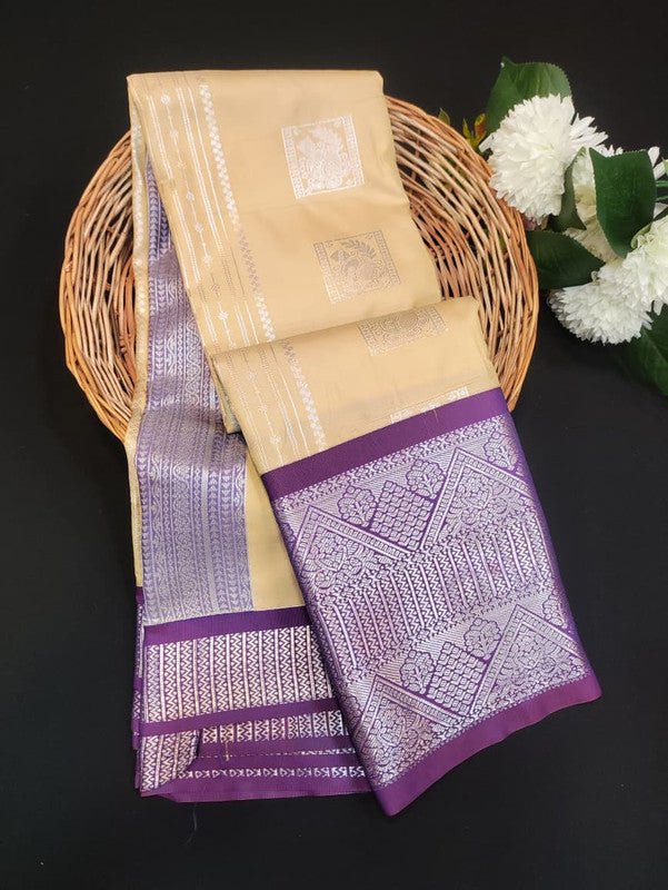 Sundari Semi Silk Saree with elegant zari work for wedding wear