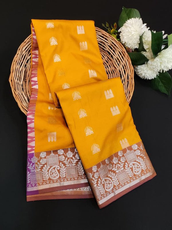 Sundari Semi Silk Saree with elegant zari work for wedding wear