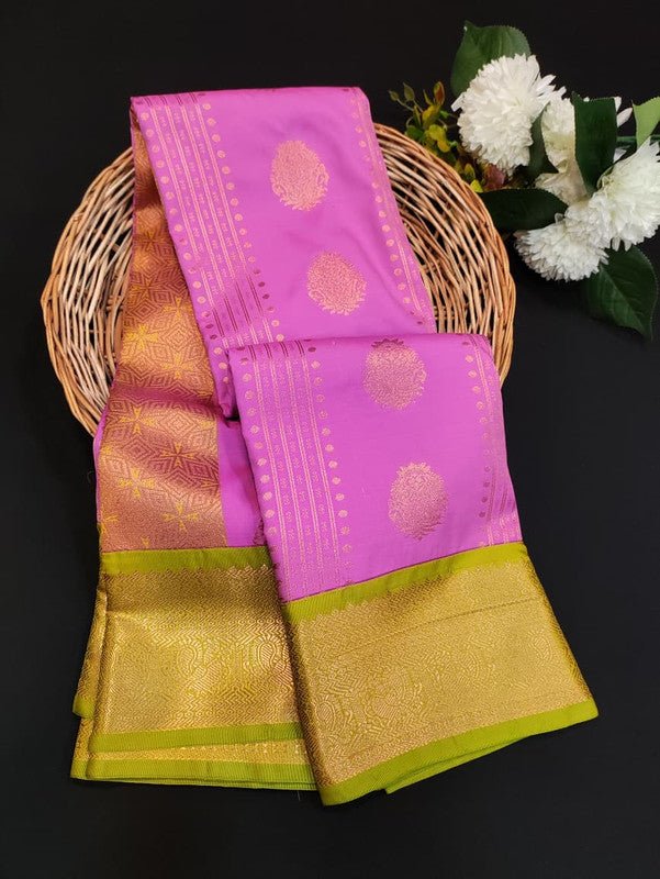 Sundari Semi Silk Saree with elegant zari work for wedding wear