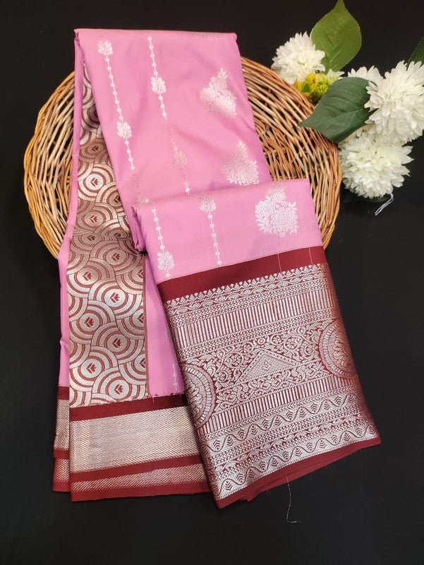 Sundari Semi Silk Saree with elegant zari work for wedding wear