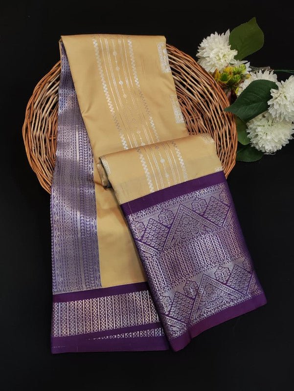 Sundari Semi Silk Saree with elegant zari work for wedding wear