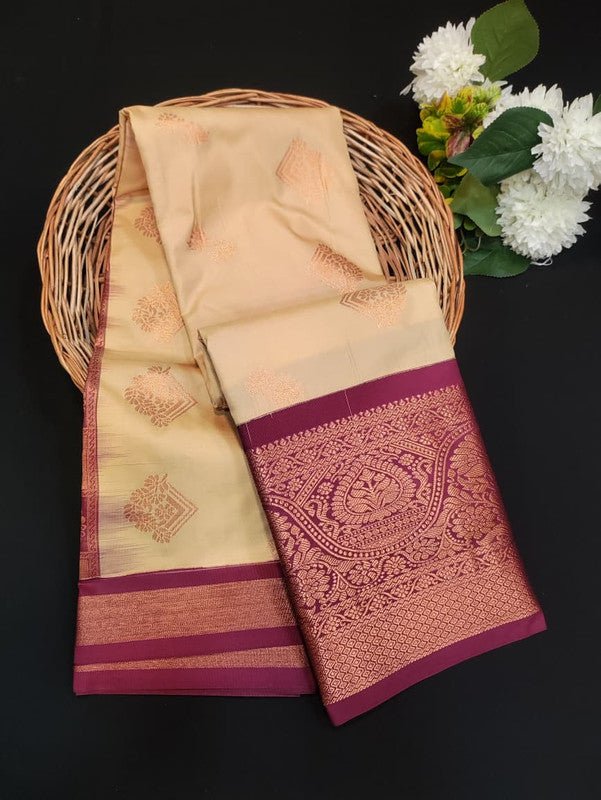 Sundari Semi Silk Saree with elegant zari work for wedding wear